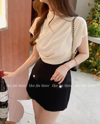 🍀 ÁO LEN DÍP LI VAI CHÉO🍓 3 màu đen,trắng,hồng