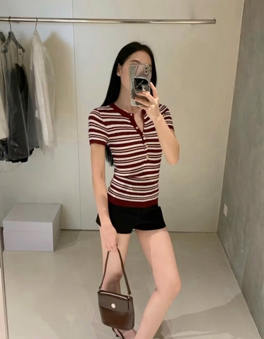 A701- Adp len kẻ ngang nhỏ cúc trước mỏng xịn