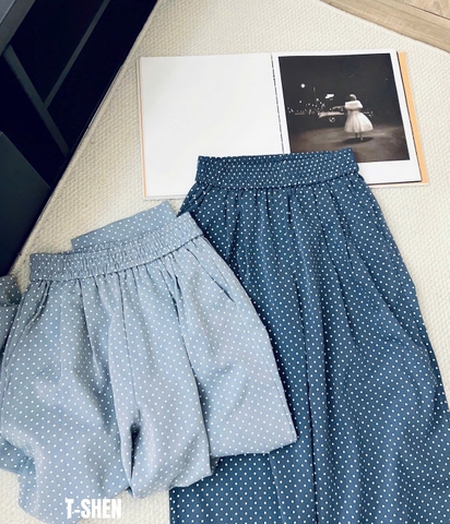 QUAN038-Quần baggy bo ống chấm bi