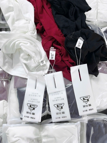 A477-Combo 3 áo thun nhún eo đỏ đen trắng vải díp mềm