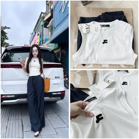 ☘️SET495- SET QUẦN SUÔNG DÂY DÚT MIX ÁO TĂM LẠNH 🌿