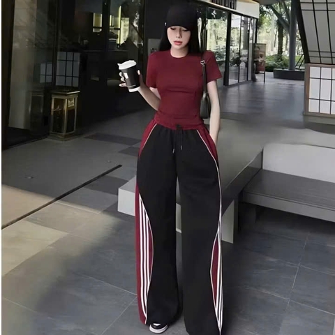 SET263-Set bộ body phối áo cotton mix quần chất mì dày dặn