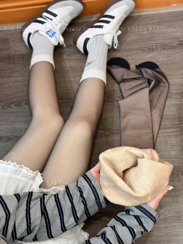 quần tất lót lông màu da/bi