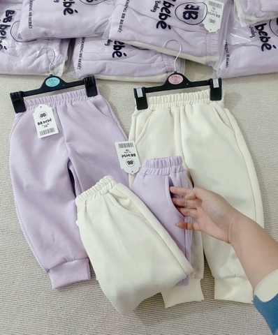 CB191 (9-26kg)-Set 2 quần nỉ bông thu đông tím bé gái