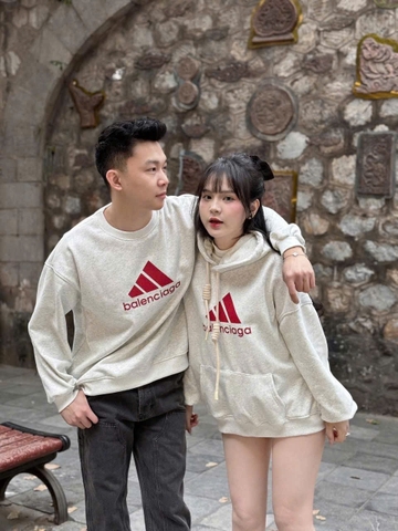 A172- Áo nỉ nữ, áo hoodies nữ có mũ màu be dáng rộng