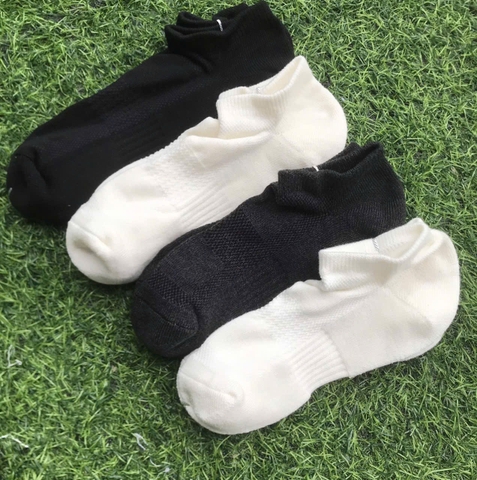 TatUNI-CB 10 đôi tất cổ ngắn màu đen-trắng-ghi