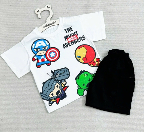 ✌🏻✌🏻BT490- Bộ Áo cotton CỨU HỘ mix quần cua màu đen