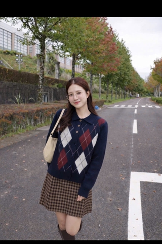 A463- Áo len kẻ trám 4 màu full tem dày dặn