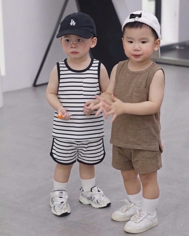 BT996- Combo 3 bộ balo màu trơn chất cotton siêu mát