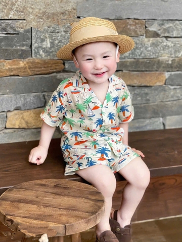 BT496- Bộ áo sơ mi đũi cây dừa sắc màu mix quần kaki