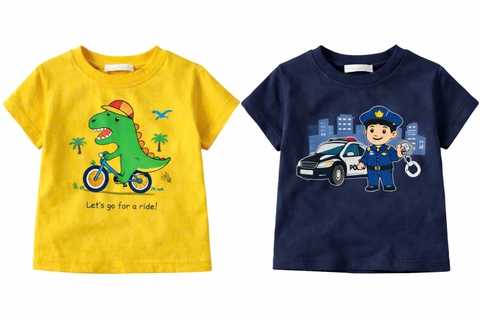 BT852-Combo 3 áo thun cộc tay cotton mềm mát họa tiết oto cho bé trai 9-23kg