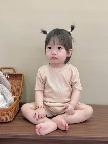 BT298-Bộ tăm HÀN màu trơn 4 màu MINKY MOM chất đẹp