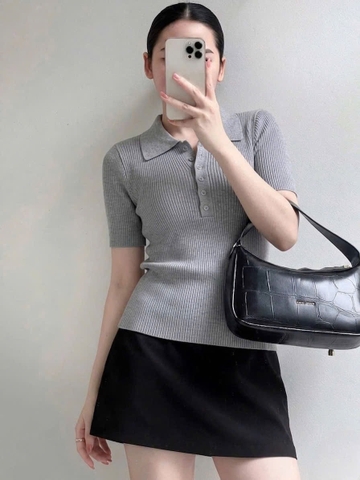 A566-Áo len tăm dệt kim có cổ hàng nhà máy đủ tem 4 màu