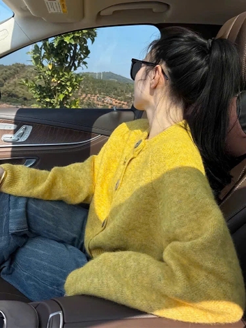 LEN026-Áo len CGD màu vàng cúc gôc- LEN QUẢNG CHÂU