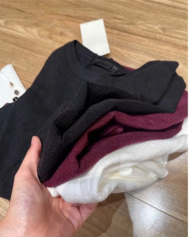 A465- Áo len thỏ cổ tròn cúc tay 5 màu hàng nhà máy đủ tem