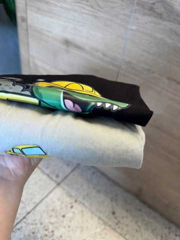 BT860-Bộ áp thun khủng long đen cộc tay phối quần short 9-22kg