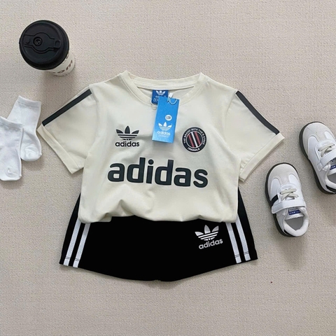 BT328-Bộ ĐÁT chữ 3 màu áo cotton mix quần cua