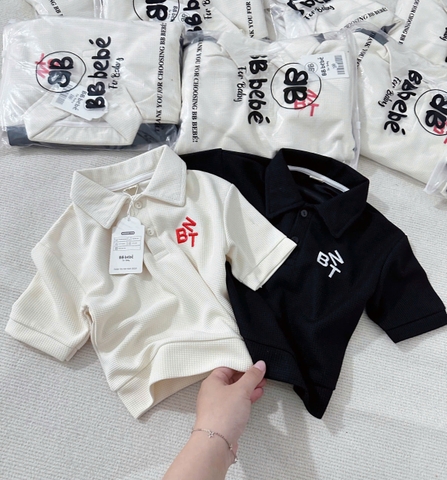 CB253-Comb 2 bộ polo tổ ong đen be thêu tag đỏ