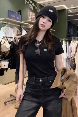 A567-Áo thun ôm body thêu ngực 3 màu hàng nhà máy đủ tem