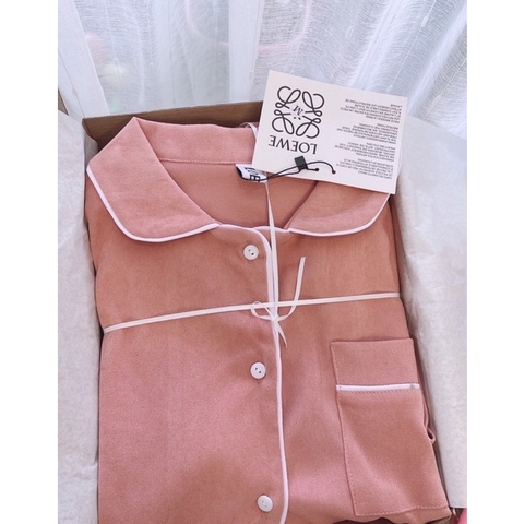 Bộ pijama kẻ túi ngực