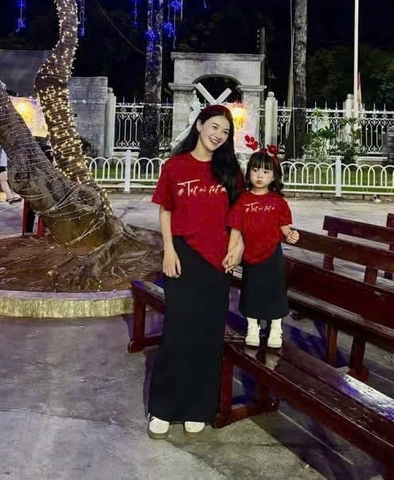 A174-Áo đỏ đỏ   TẾT ƠI full size gia đình chất cotton đep