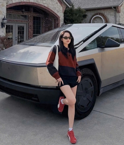 469-áo len cổ polo kẻ ngang cam đỏ phối than full tem