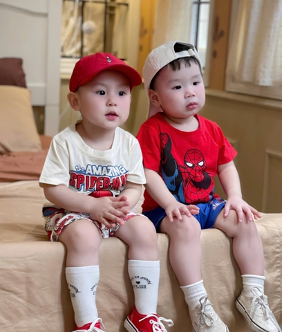 BT860-COMBO 2 bộ thun cộc tay Nhện xanh đỏ cho bé 9-25kg