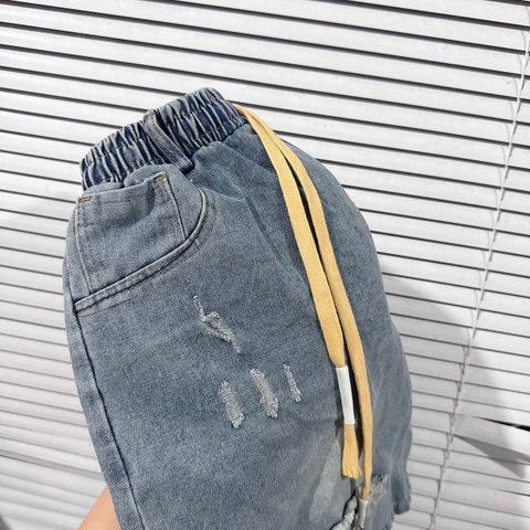 SET691- Bộ áo phông BỌt BIỂN mix quần jeans ngố rách gấu