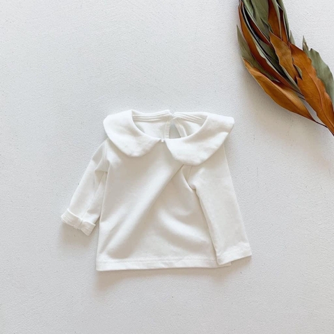 CB053- Combo 2 áo trắng dài tay basic trẻ em VNXK