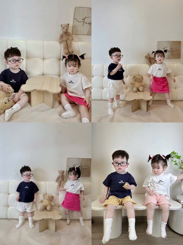 CB301- combo 4 áo phông cổ tròng RLP chữ in loại đẹp