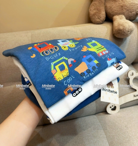 [ĐẾN 30kg]CB416-Com bo 2 bộ OTO XANH-TRẮNG chất cotton loại đẹp