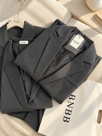 A770- Áo blazer đen xám đủ túi BNBb