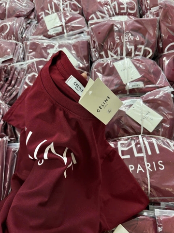 A212-Áo thun đỏ rượu  CE.LIN dáng suông loại đẹp