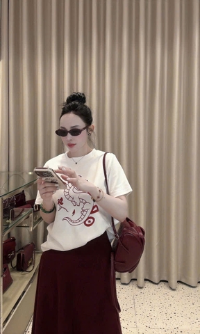 ☘️SET484-SET BỘ CV ĐỎ mix áp coton trắng in rông