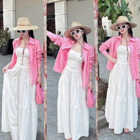 Set632- Bộ cotton zip trắng in cún dáng cộc
