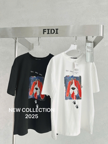 ☘️A180- ÁO PHÔNG ZR CHÓ ĐỎ 2 MÀU ĐEN TRẮNG☘️