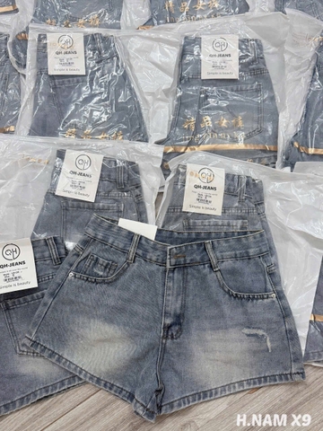 QUAN116- Quần short jeans xanh nhạt mác da