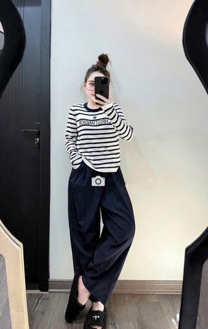 SET808- Bộ CRI áo tăm lông mix quần baggy gió màu tàn