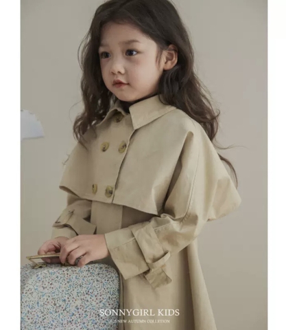 SETKID012- Set áo trendcoad màu be trẻ em VNXK