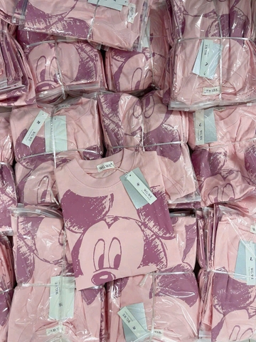 A318- Áo thun hồng Donal in đẹp dáng suông