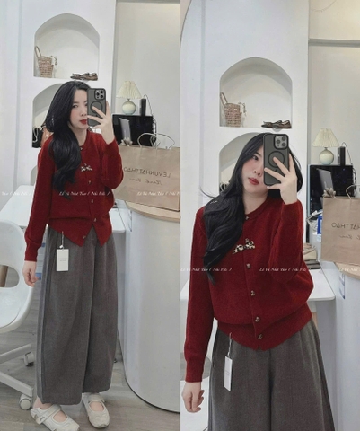 Quan094-Quần dạ xám cạp chun sau dáng suông mẫu mới