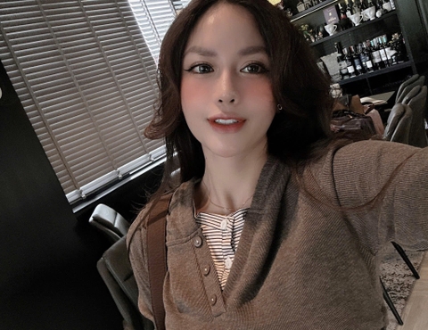 SET813- Bộ mặc nhà áo nỉ díp lông có mũ nâu phối quần suông