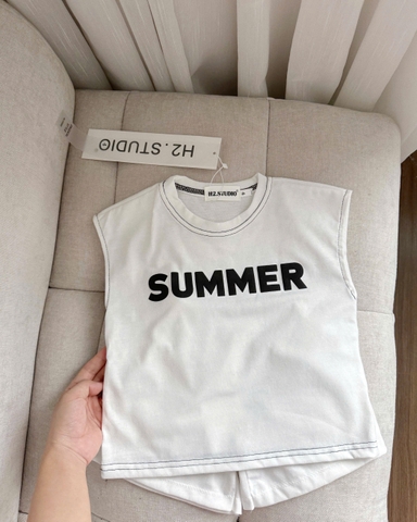 CB262-Combo 2 bộ SUMMER đen trắng trẻ em chất coton 2 chiều
