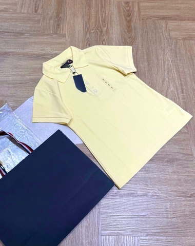 A617-Áo polo vàng thêu ngực hàng nhà máy đủ tem