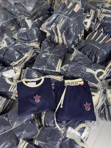 A721- Set Than mì cạp chữ áo cộc quần suông