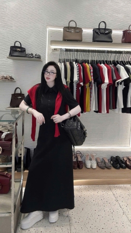 ☘️DAM140-VÁY ZiRI BỔ TRỤ DÁNG DÀI 3 màu đen,than,ghi💐