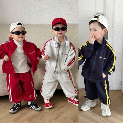 Bt761- Bọ Cham thêu viền sọc 3 màu chất nỉ haida khoá trước