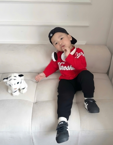 bt759-Bộ thun thu đông dài tay Hero đỏ đen bé trai  size 9-26kg