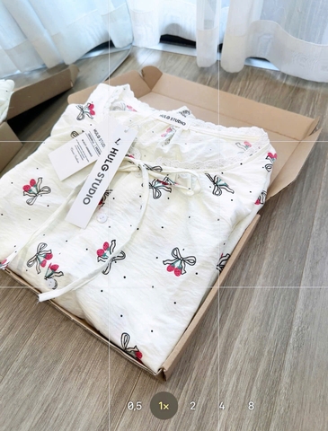 SET964-  Bộ pijama cộc tay đũi hoa nhí mát