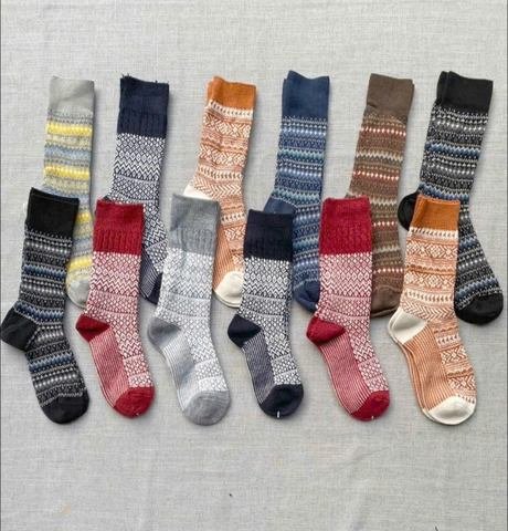 Combo 5-10 đôi tất cổ thổ cẩm cổ cao